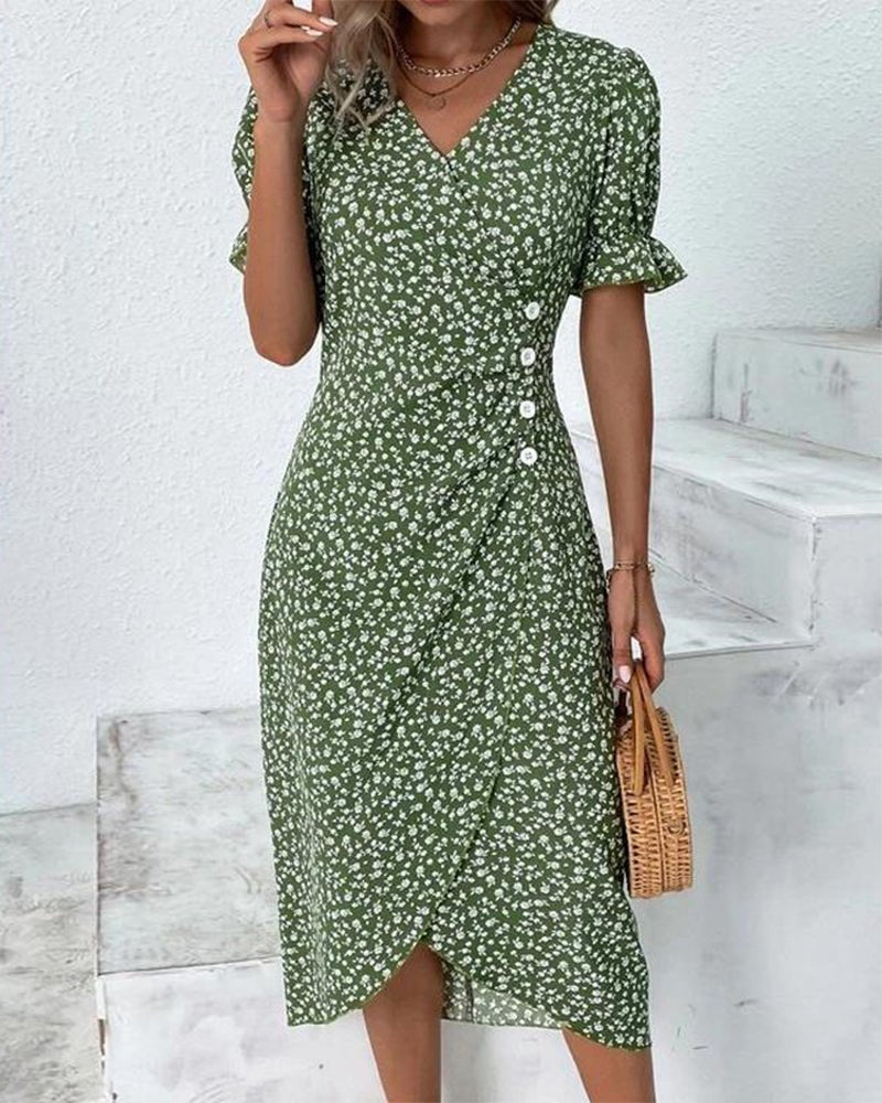 Vera | Women's Fresh Bloom V-Neck Dress Hero