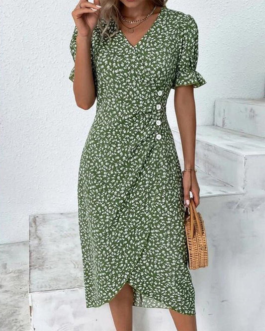 Vera | Women's Fresh Bloom V-Neck Dress Hero