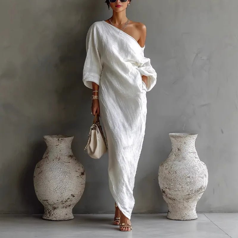 Vera | Women's Linen One Shoulder Dress Hero