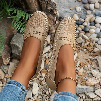 Veronique | Women's Perforated Stylish Orthopedic Shoes Close Up