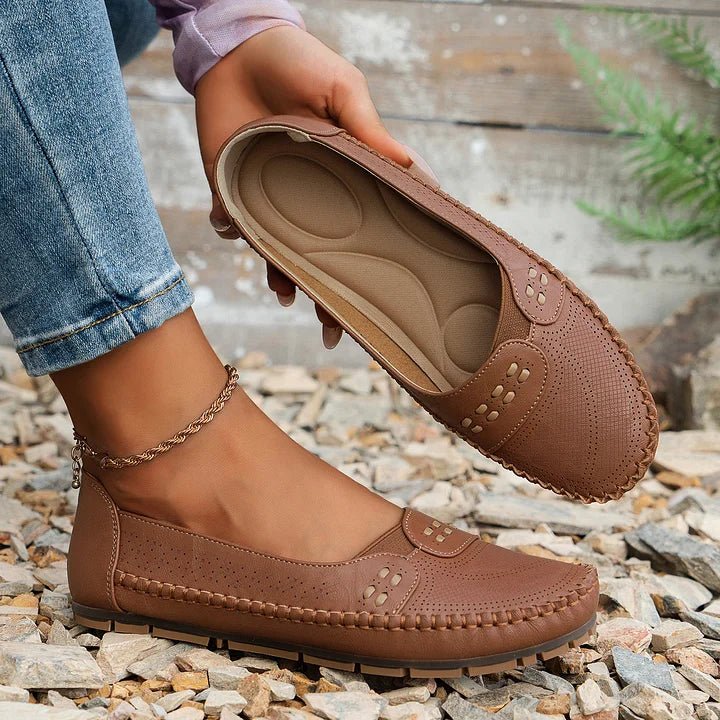 Veronique | Women's Perforated Stylish Orthopedic Shoes Full