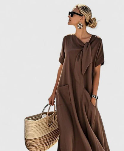 Viola | Elegant Tie Neck Maxi Dress Hero