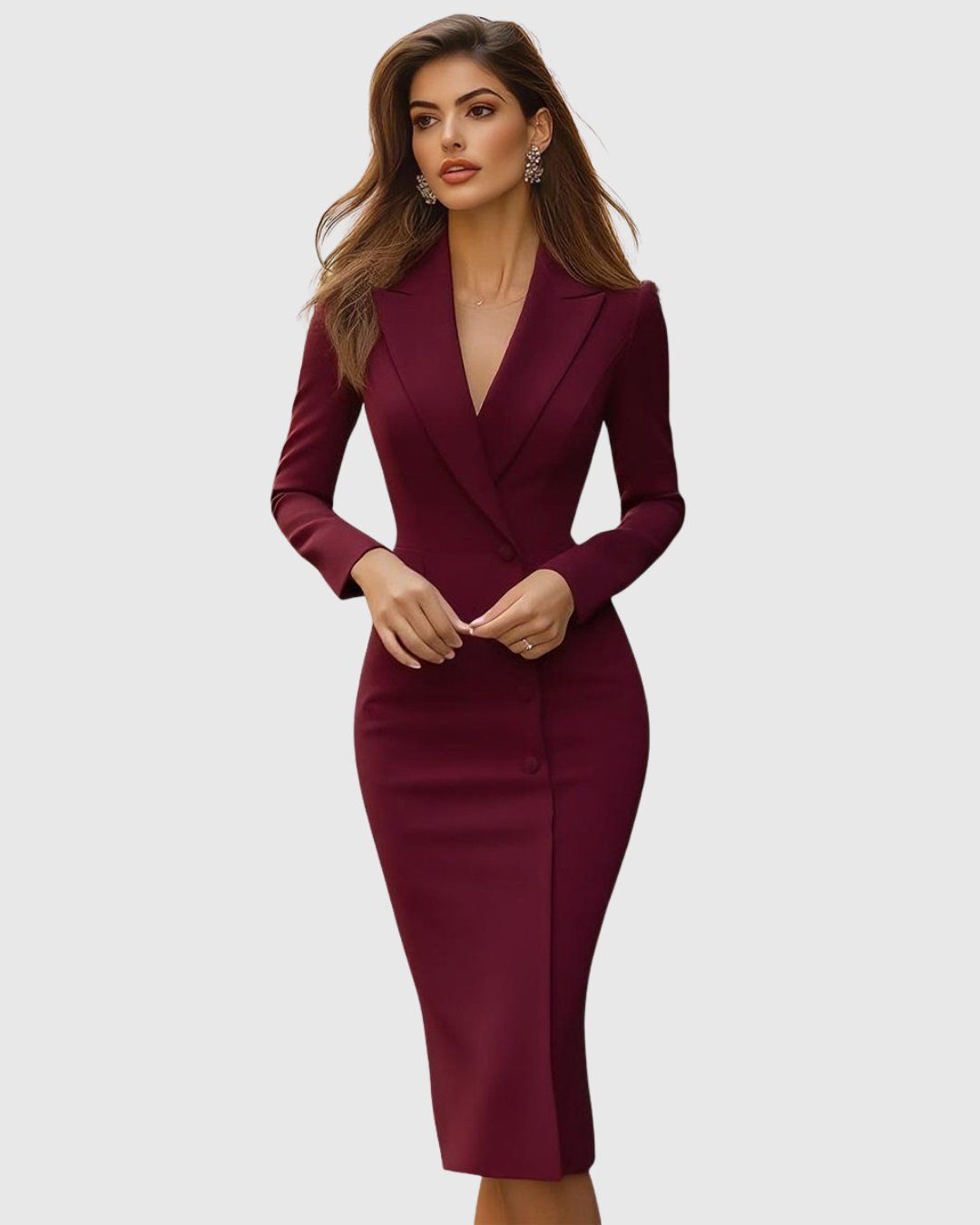 Violet | Elegant Tailored Midi Dress Alternate