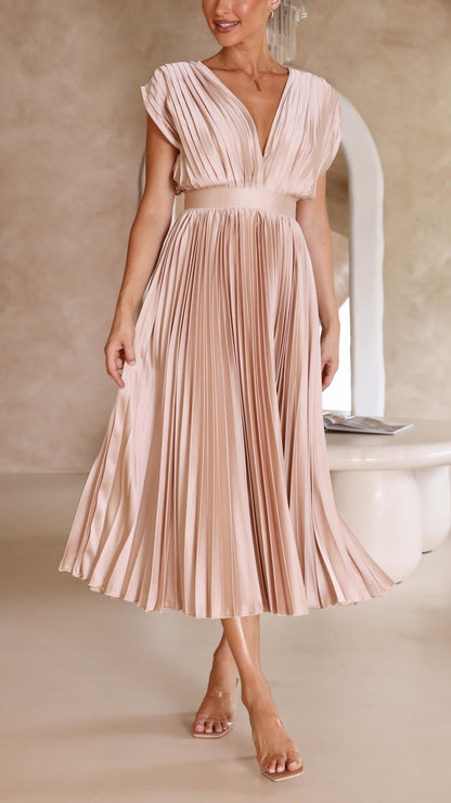 Violet | Women's Elegant Pleated Maxi Dress Lifestyle