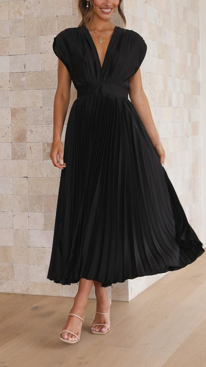 Violet | Women's Elegant Pleated Maxi Dress View 18