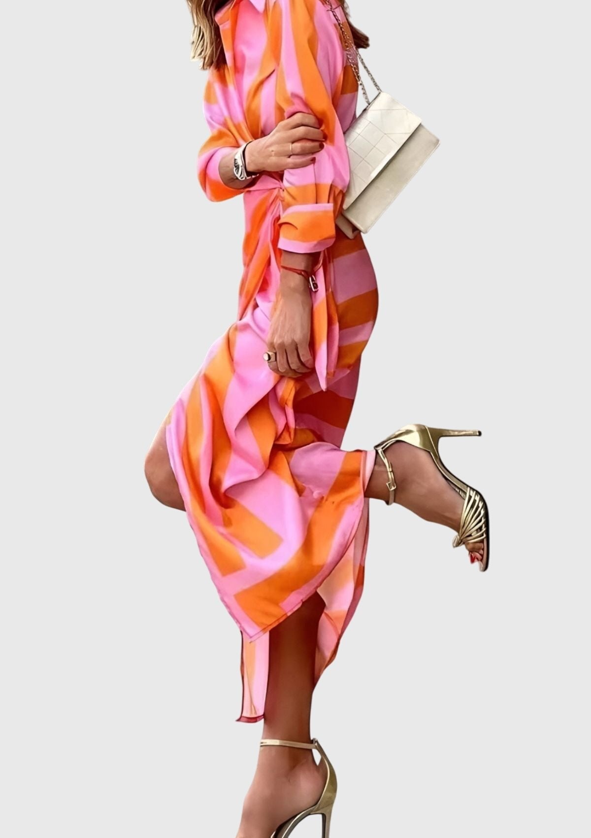 Virelaine | Women's Elegant Wrap Dress Printed Midi Lifestyle