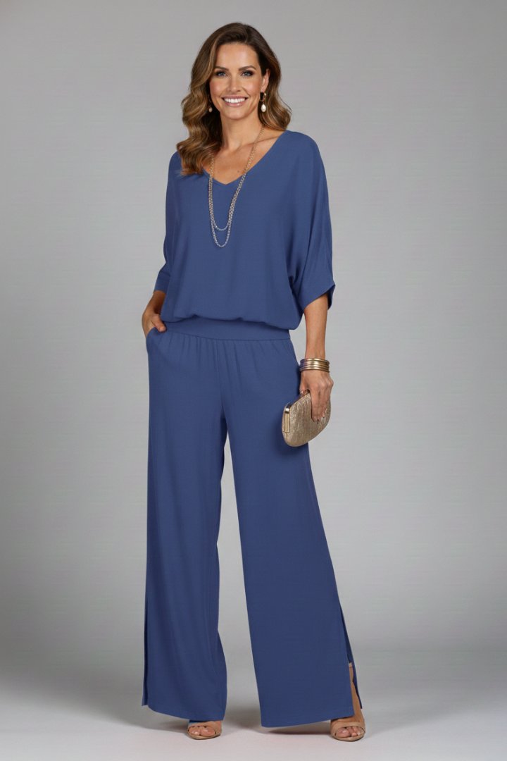 Wivaine | Women's Chiffon Batwing Wide-Leg Set Alternate