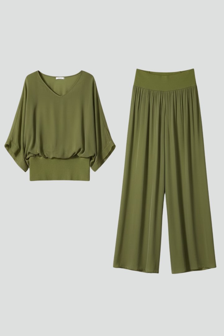 Wivaine | Women's Chiffon Batwing Wide-Leg Set Hero