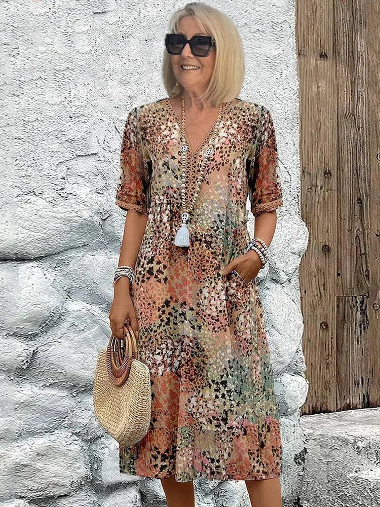 Wren | Women's Floral Colorful Midi Dress Back
