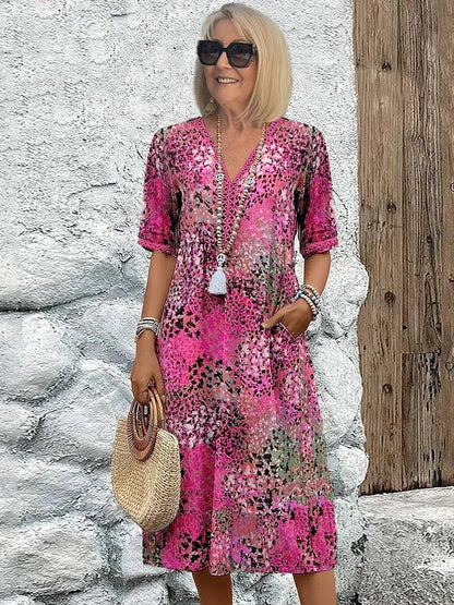 Wren | Women's Floral Colorful Midi Dress Detail