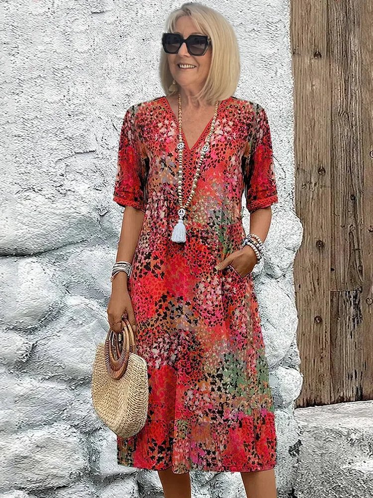 Wren | Women's Floral Colorful Midi Dress Hero